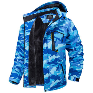 TACVASEN SkyBlue Camouflage Insulated Fleece Lined Winter Snow Jacket