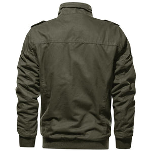 TACVASEN Army Green Men's Military Cargo Jacket Lightweight Tactical Windbreaker