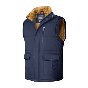 TACVASEN Navy Men's Winter Vests Sleeveless Jackets Padded Coat