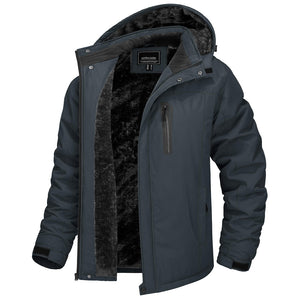 TACVASEN Grey Insulated Fleece Lined Winter Hiking Jacket