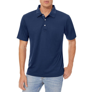TACVASEN Navy Men's Dry Fit Short Sleeve Performance Golf Polo Work Shirt
