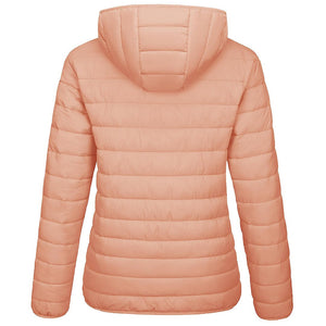 TACVASEN Apricot Women's Puffer Jacket Full - zip Water - Resistant Winter Hooded Coat