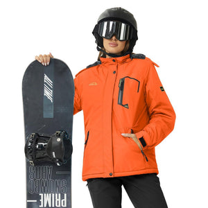 TACVASEN Orange Insulated Fleece Lined Winter Hiking Jacket