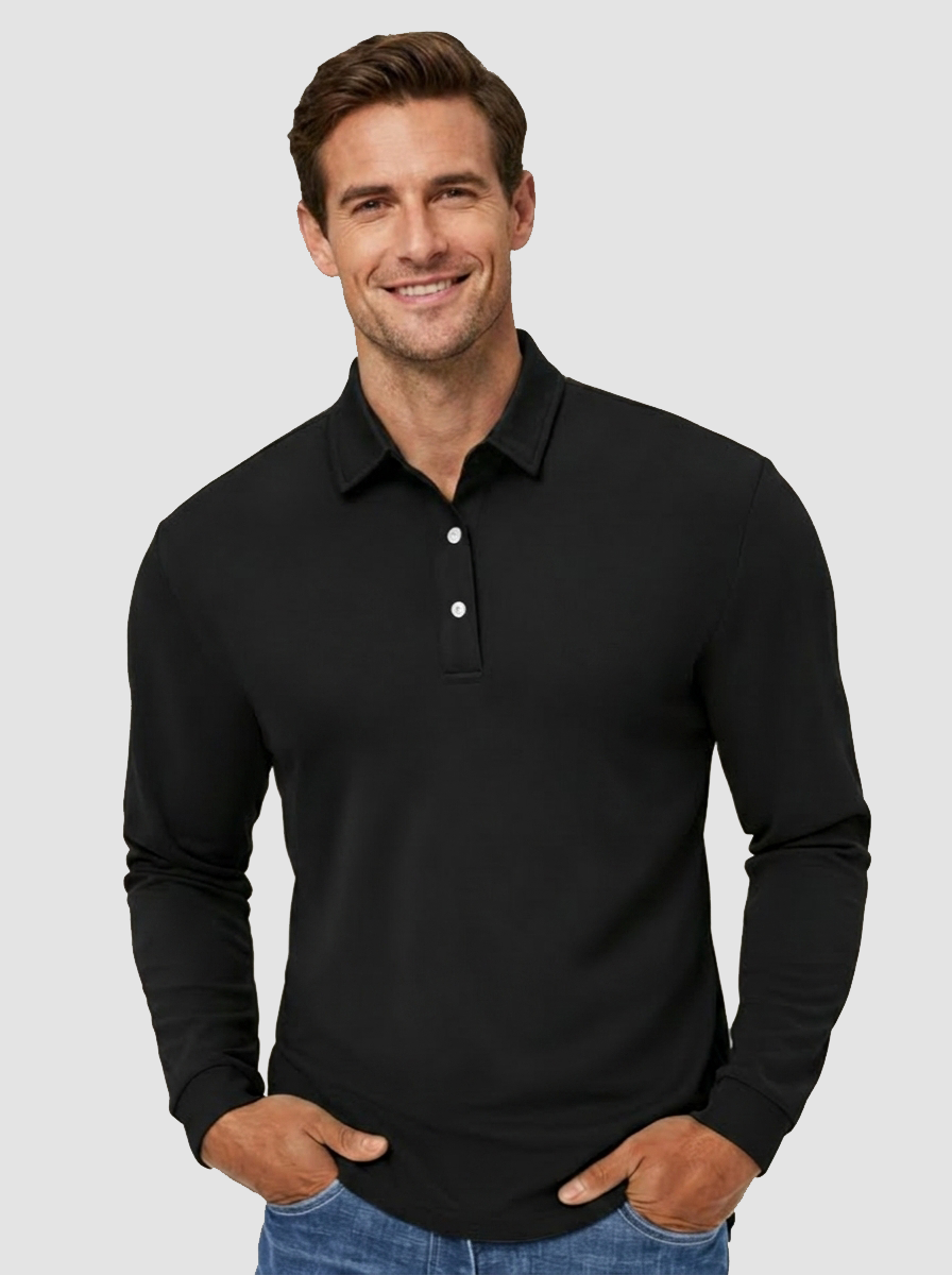 Quick-Dry Long Sleeve Polo Shirt for Golf & Work