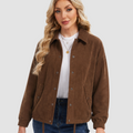 Women's Casual Collared Suede Jacket