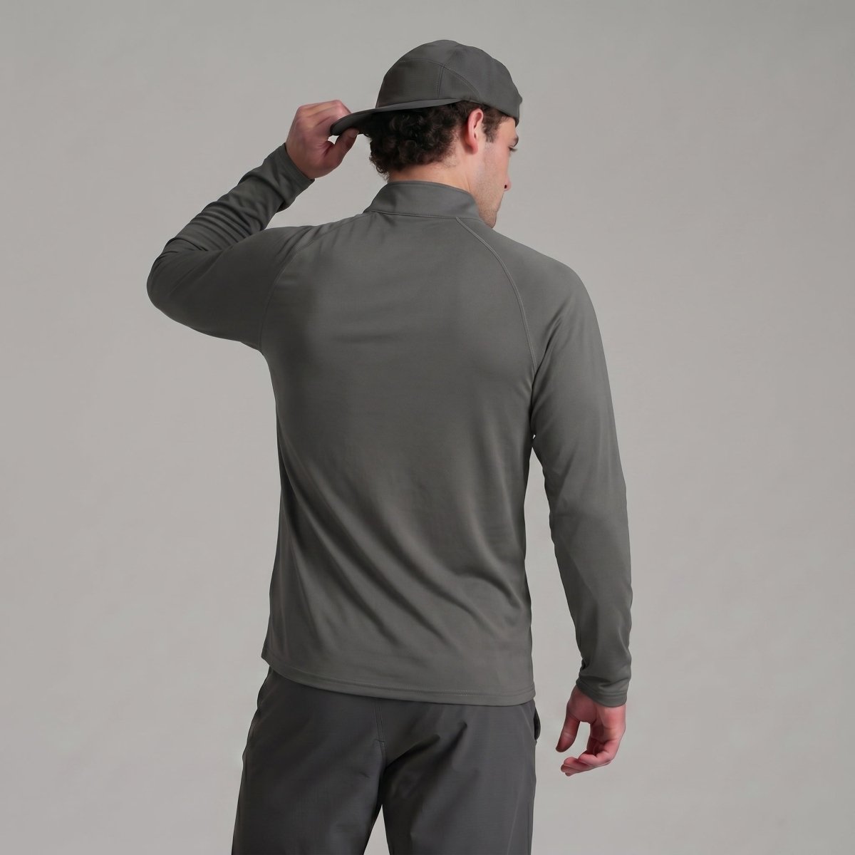 TACVASEN Dark Grey+Dark Grey [2 Pcs set] Athletic Shirts 1/4 Pullover Zip Sun Protection