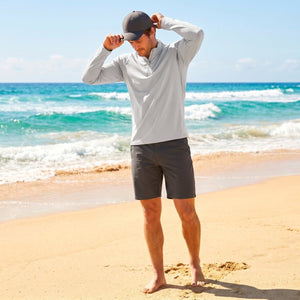 TACVASEN Light Grey+Light Grey [2 Pcs set] Athletic Shirts 1/4 Pullover Zip Sun Protection