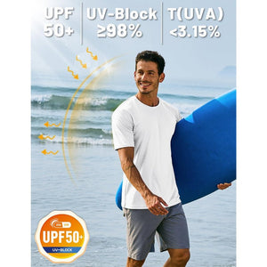 TACVASEN Navy+Navy [2 Pcs set] Lightweight Short Sleeve Sun Protection Shirt
