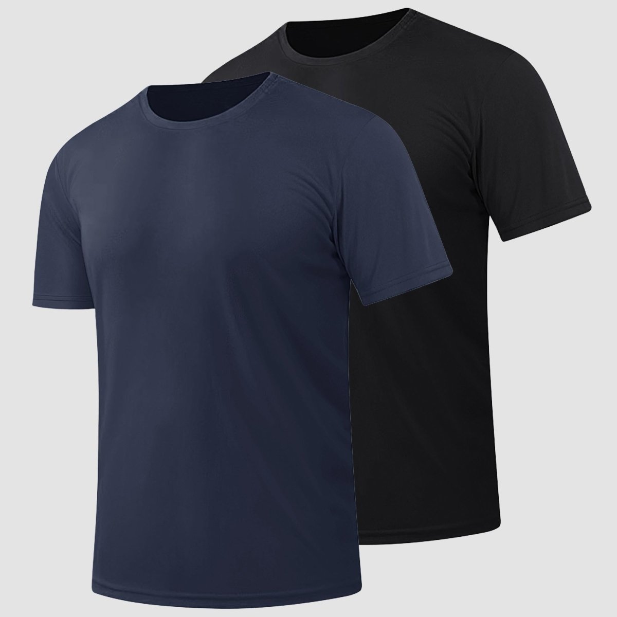 TACVASEN Navy+Navy [2 Pcs set] Lightweight Short Sleeve Sun Protection Shirt