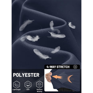 TACVASEN Navy+Navy [2 Pcs set] Lightweight Short Sleeve Sun Protection Shirt