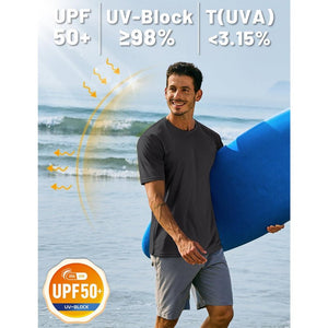 TACVASEN Navy+Navy [2 Pcs set] Lightweight Short Sleeve Sun Protection Shirt