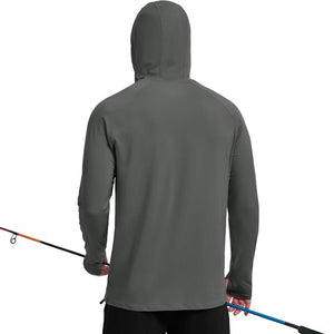 TACVASEN Dark Grey + Dark Grey [2 Pcs set] Zip Up Hooded Long Sleeve Sun Protection Shirt