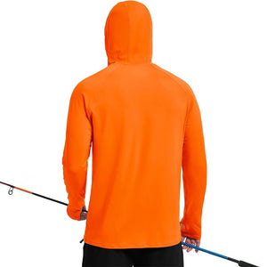 TACVASEN Sky Blue + Orange [2 Pcs set] Zip Up Hooded Long Sleeve Sun Protection Shirt
