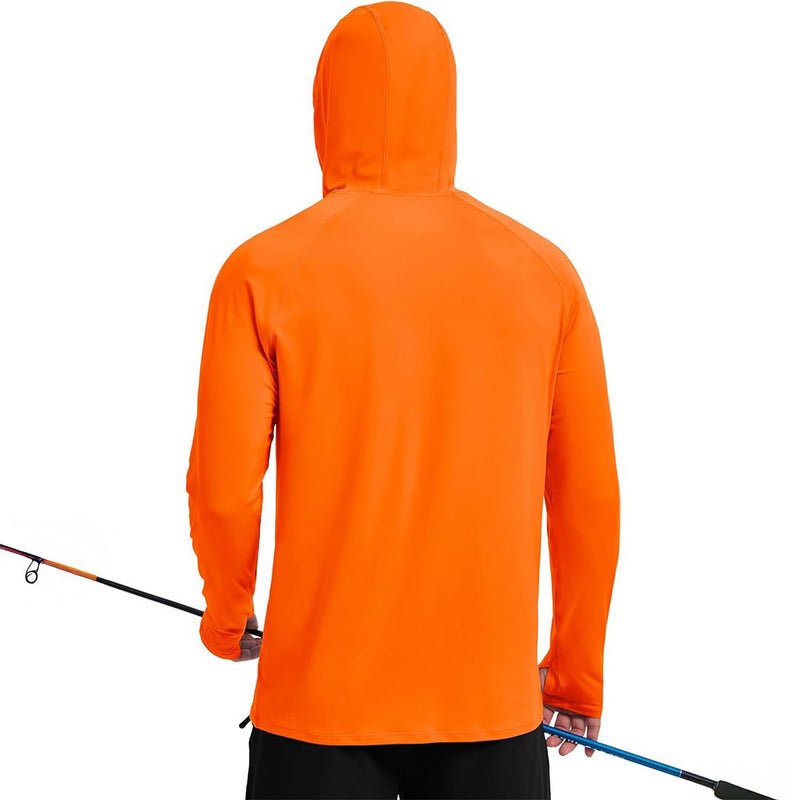 TACVASEN Sky Blue + Orange [2 Pcs set] Zip Up Hooded Long Sleeve Sun Protection Shirt