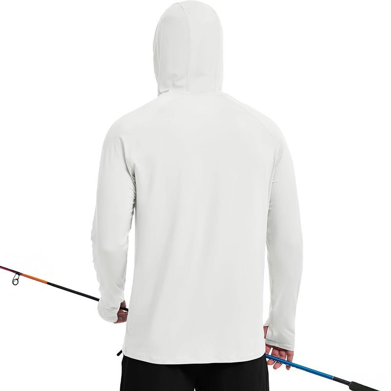 TACVASEN White + White [2 Pcs set] Zip Up Hooded Long Sleeve Sun Protection Shirt