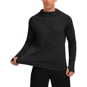 TACVASEN Black + White [2 Pcs set] Zip Up Hooded Long Sleeve Sun Protection Shirt