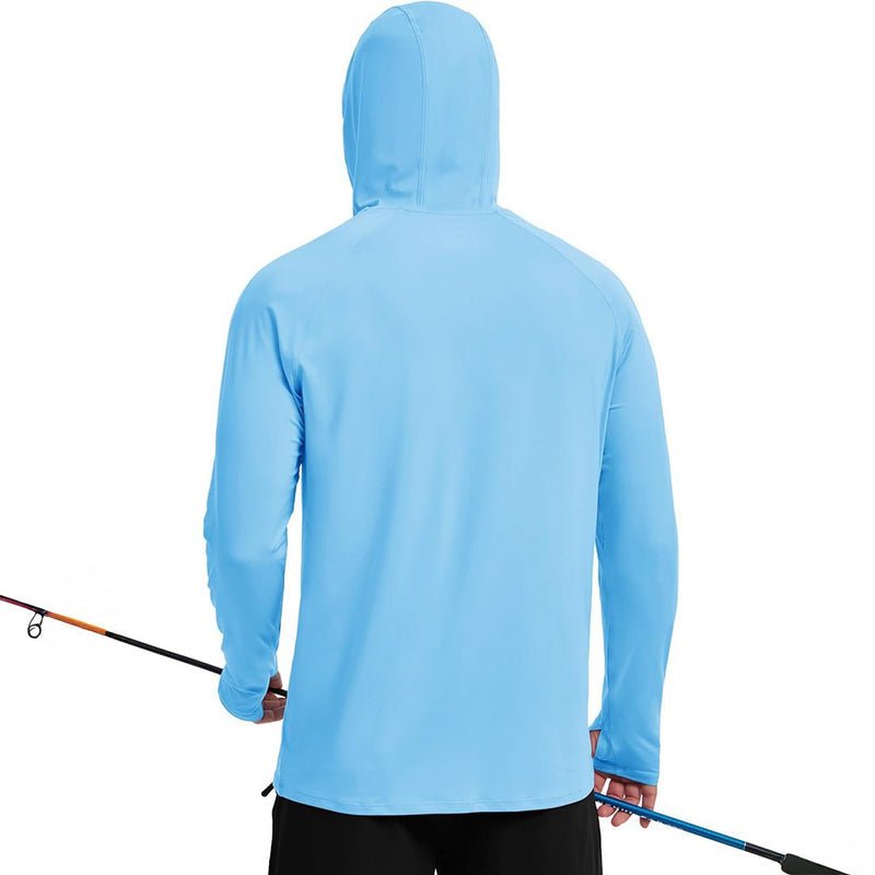TACVASEN Sky Blue + Sky Blue [2 Pcs set] Zip Up Hooded Long Sleeve Sun Protection Shirt