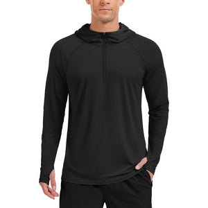TACVASEN Black + White [2 Pcs set] Zip Up Hooded Long Sleeve Sun Protection Shirt
