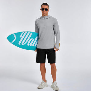 TACVASEN Dark Grey + Light Grey [2 Pcs set] Zip Up Hooded Long Sleeve Sun Protection Shirt