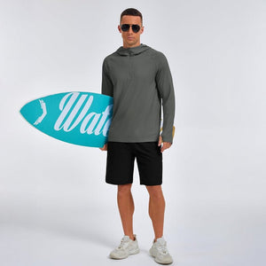 TACVASEN Navy + Dark Grey [2 Pcs set] Zip Up Hooded Long Sleeve Sun Protection Shirt