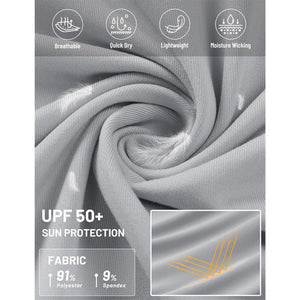 TACVASEN Dark Grey + Light Grey [2 Pcs set] Zip Up Hooded Long Sleeve Sun Protection Shirt