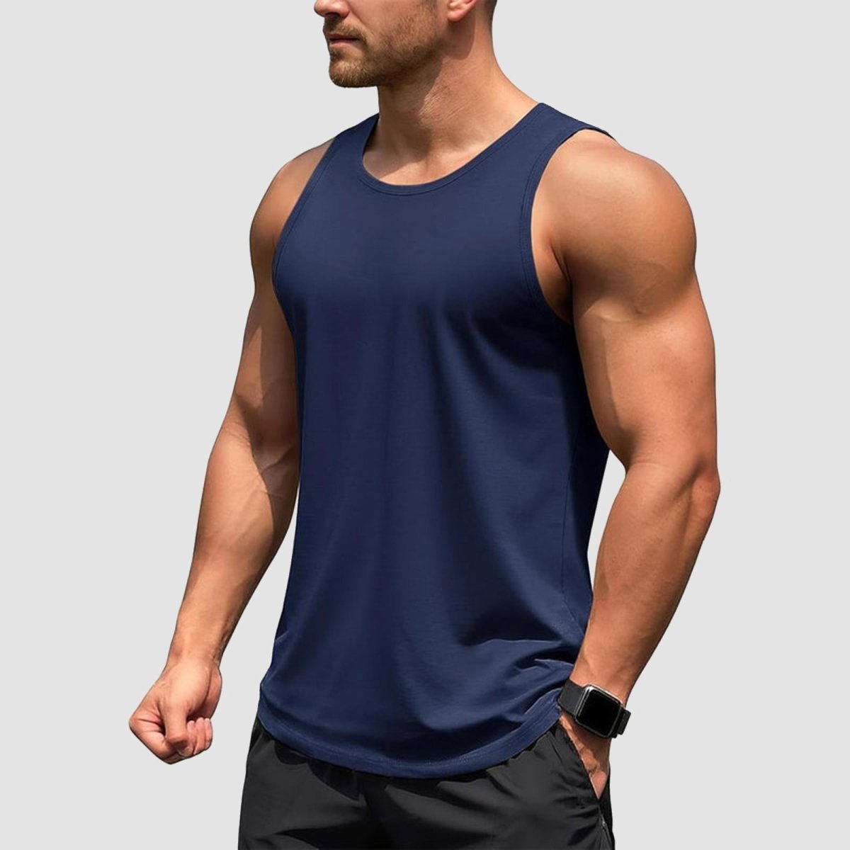TACVASEN Black+Navy+Dark Grey [3 Pcs set] UPF 50+ Tank Top Gym Workout Sleeveless Muscle Shirts