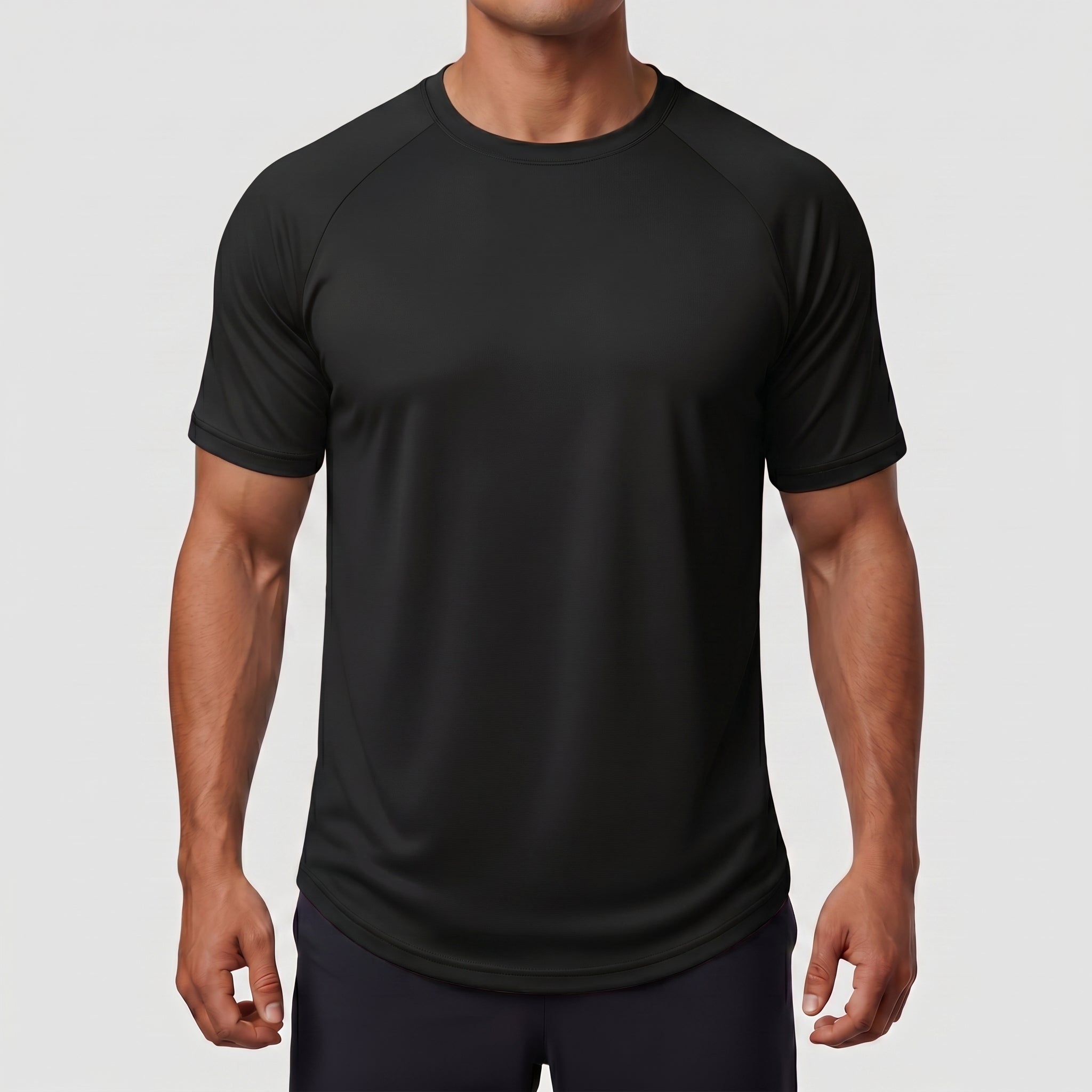 TACVASEN Black Curved Hem Fashion UPF50+ Quick - Drying Protective Shirt