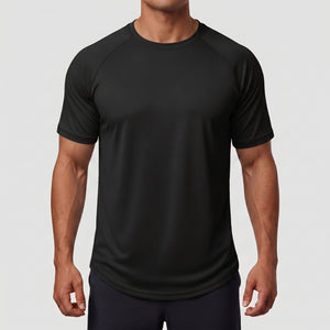 TACVASEN Black Curved Hem Fashion UPF50+ Quick - Drying Protective Shirt