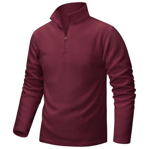 TACVASEN Wine Red Men's Pullover Workout Fleece 1/4 Zip Uncw Vintage Sweatshirts
