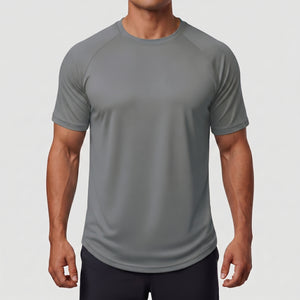 TACVASEN Dark Grey Curved Hem Fashion UPF50+ Quick - Drying Protective Shirt