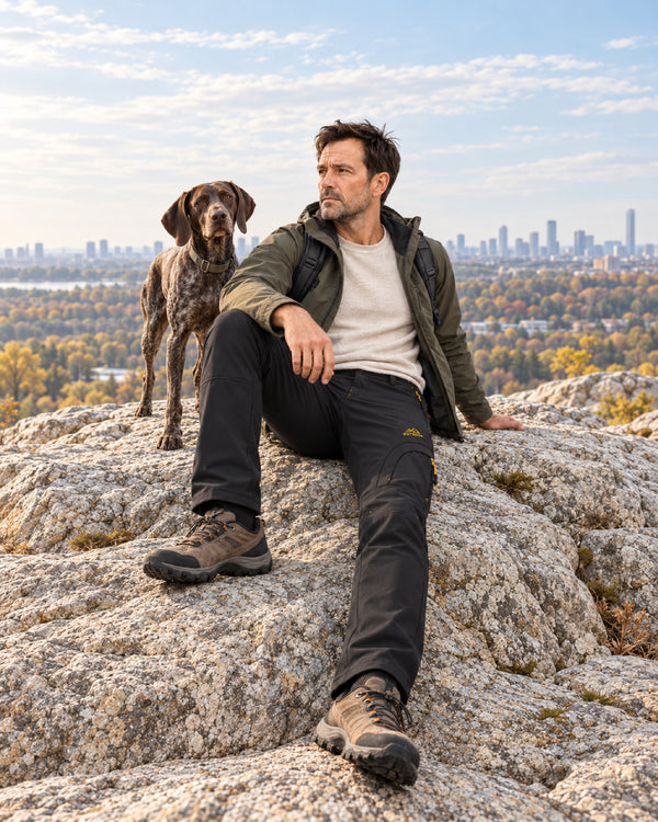 Pantalon randonnée hiver homme déperlant à genoux renforcés