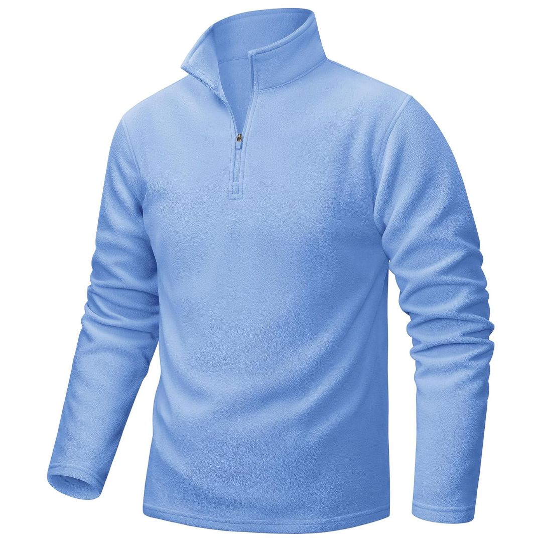 TACVASEN Light Blue Men's Pullover Workout Fleece 1/4 Zip Uncw Vintage Sweatshirts