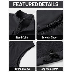 Men's Softshell Vest Windproof Waterproof Lightweight Jacket - AT25M3347