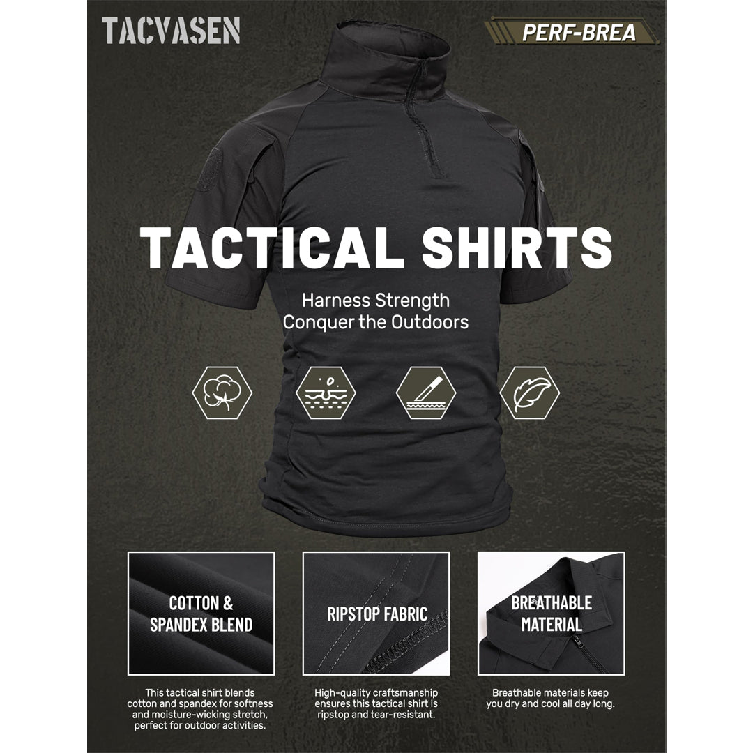 Men's Tactical Combat Shirt Ripstop Performance Tee