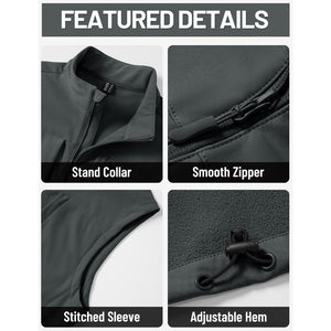Men's Softshell Vest Windproof Waterproof Lightweight Jacket - AT25M3347