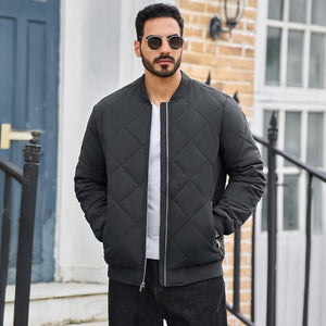 TACVASEN Grey Men's Winter Waterproof Bomber Varsity Jackets