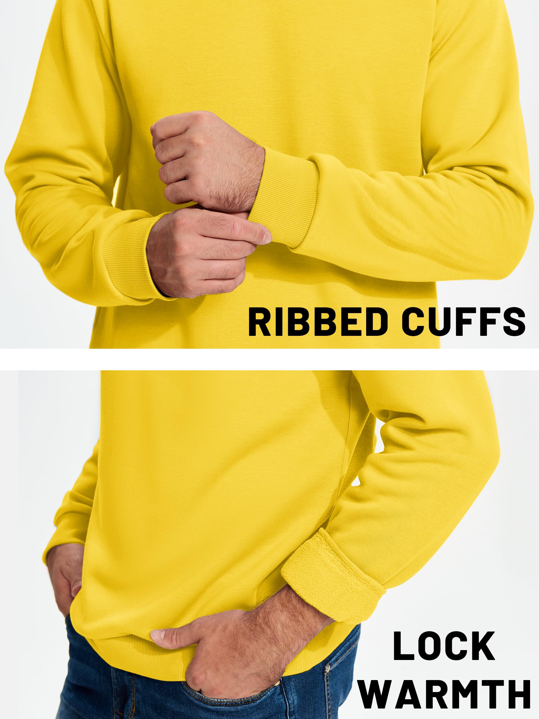 Men's Casual Crewneck Fleece Pullover Sweatshirts - google men long sleeve
