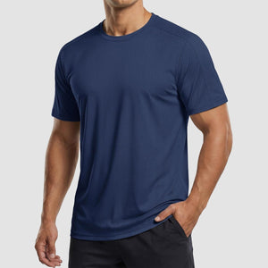 TACVASEN Royal Blue Athletic Performance Tee with Tailored Fit Sleeves