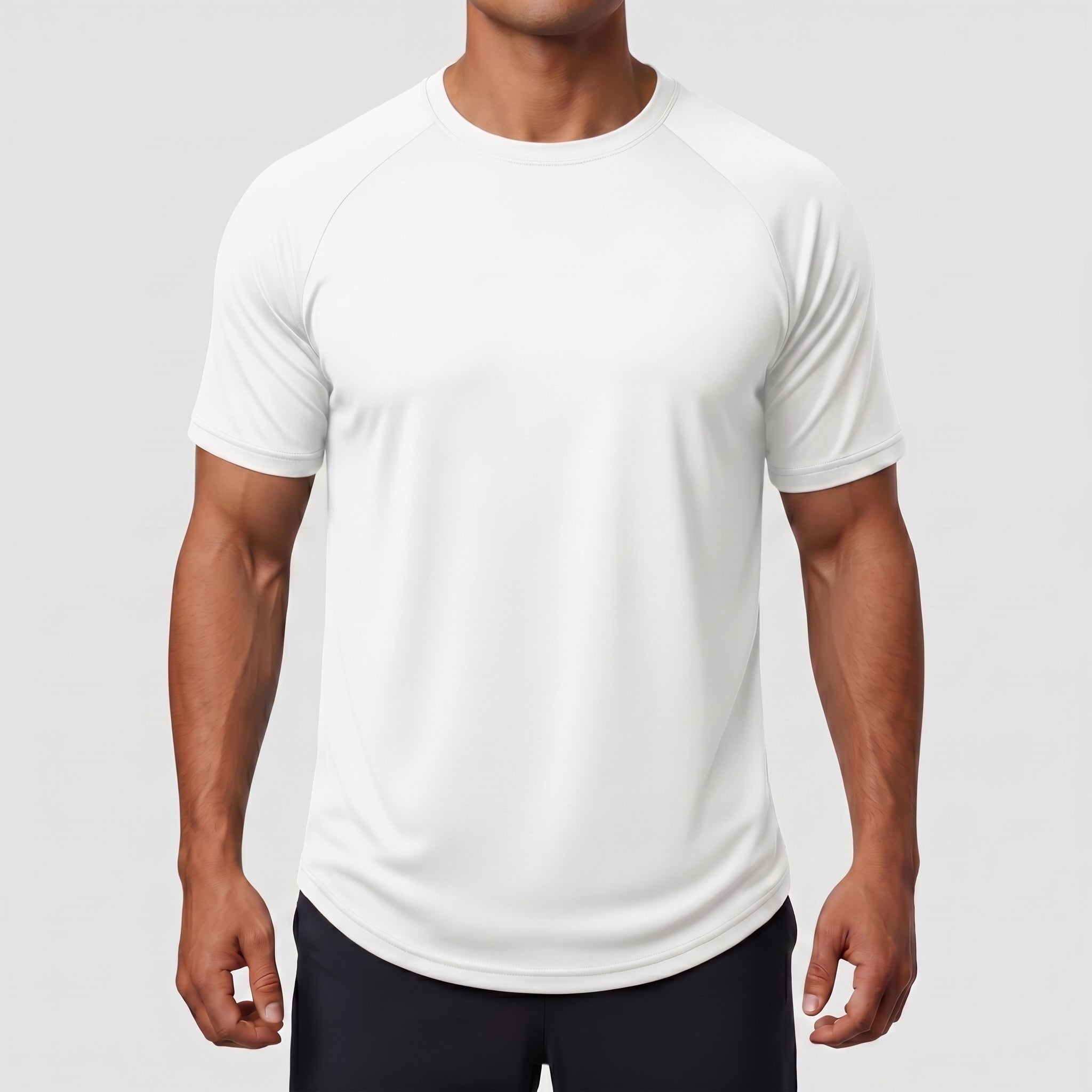 TACVASEN White Curved Hem Fashion UPF50+ Quick - Drying Protective Shirt