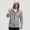 TACVASEN Light Grey Hoodie Lightweight Breathable Quick Dry UV Protection Outdoor Coat
