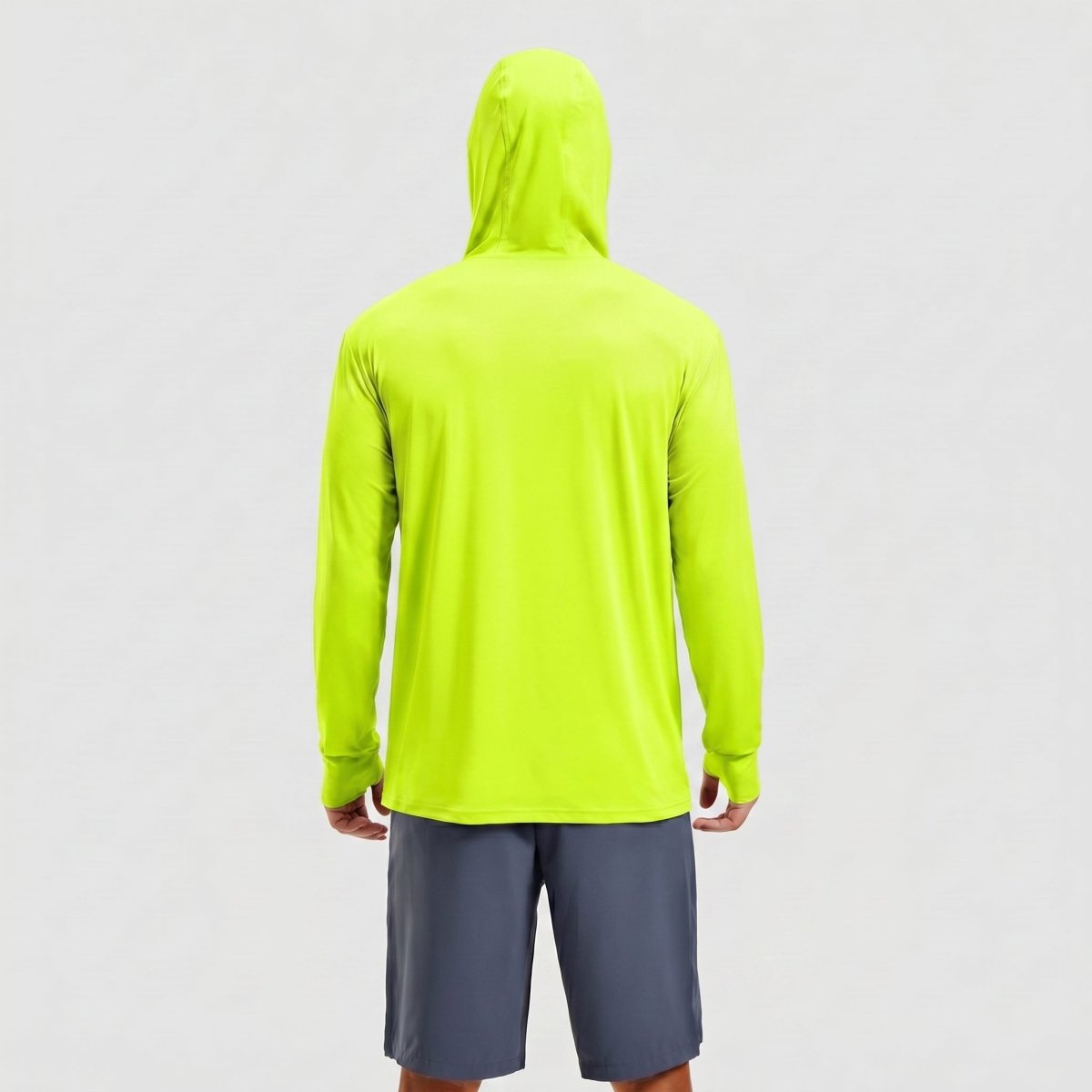 TACVASEN Fluorescent Green Hoodie Lightweight Breathable Quick Dry UV Protection Outdoor Coat