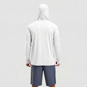 TACVASEN White Hoodie Lightweight Breathable Quick Dry UV Protection Outdoor Coat