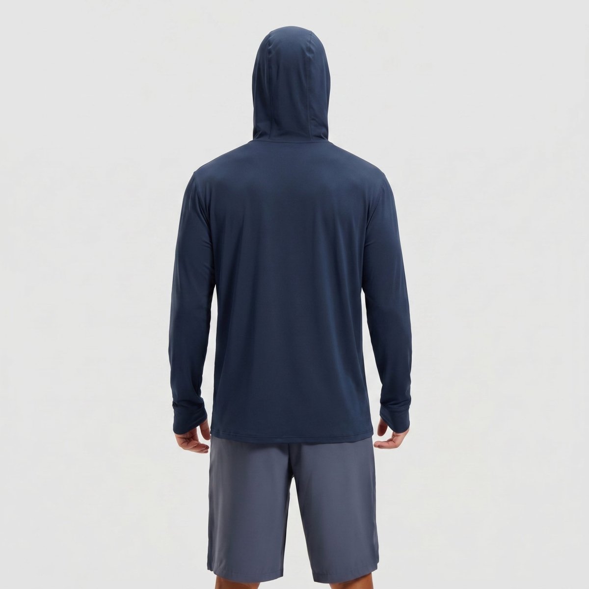 TACVASEN Navy Hoodie Lightweight Breathable Quick Dry UV Protection Outdoor Coat