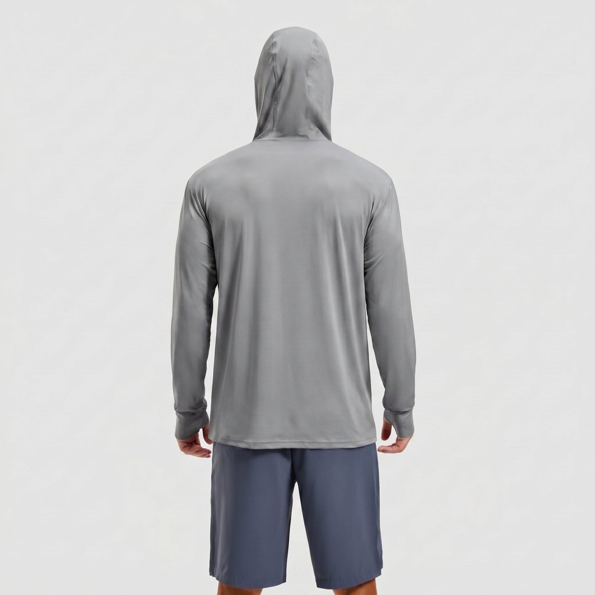 TACVASEN Light Grey Hoodie Lightweight Breathable Quick Dry UV Protection Outdoor Coat
