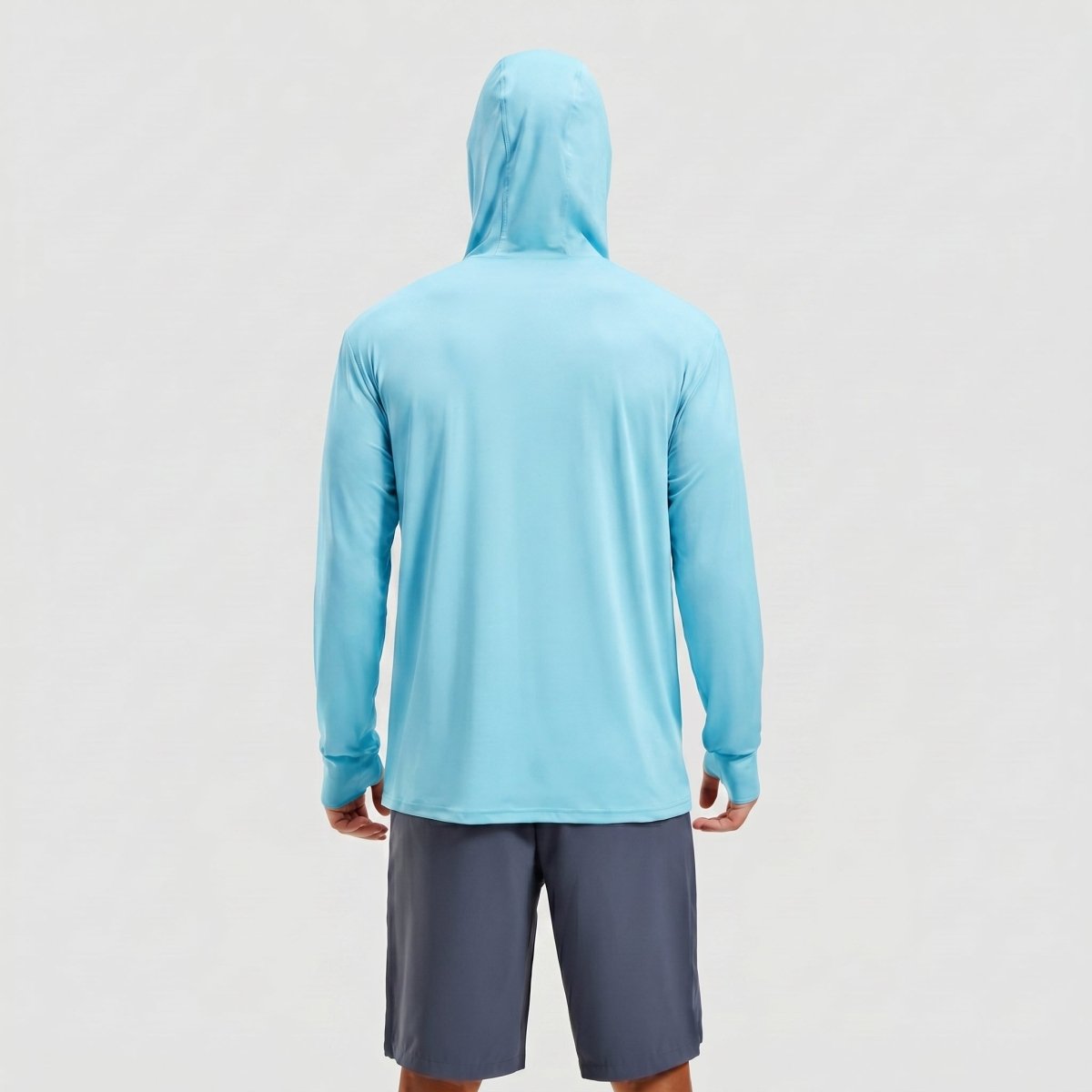 TACVASEN Light Blue Hoodie Lightweight Breathable Quick Dry UV Protection Outdoor Coat