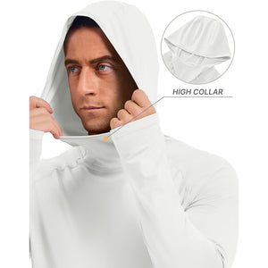 Men's UPF 50+ Sun Hoodie Long Sleeve Quick Dry Rash Guard Shirt - AT24M3250