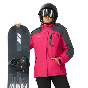 TACVASEN Rose Grey Insulated Fleece Lined Winter Hiking Jacket