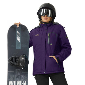 TACVASEN Dark Purple Insulated Fleece Lined Winter Hiking Jacket