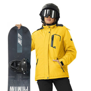 TACVASEN Yellow Insulated Fleece Lined Winter Hiking Jacket