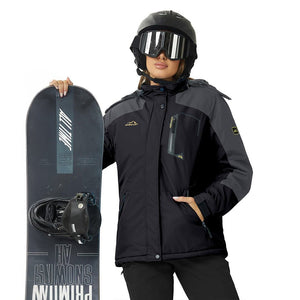 TACVASEN Black Grey Insulated Fleece Lined Winter Hiking Jacket